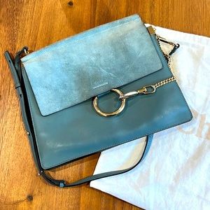 Chloe Blue Medium Faye Shoulder Bag
